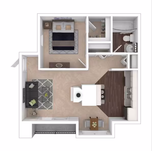 1 Bed • 1 Bath 0211 floor plan