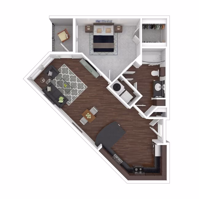 1 Bed • 1 Bath 5147 floor plan