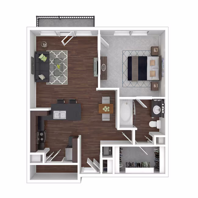1 Bed • 1 Bath 07208-2 floor plan