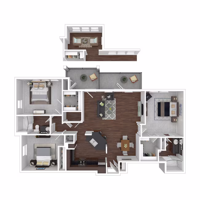 3 Beds • 2 Bath 12301-1 floor plan