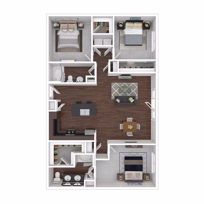 3 Beds • 2 Bath 528N floor plan