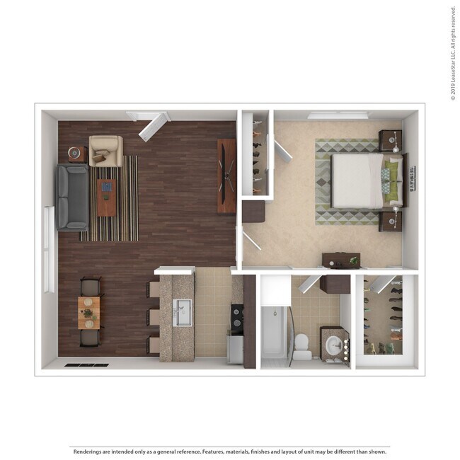 1 Bed • 1 Bath 52 floor plan