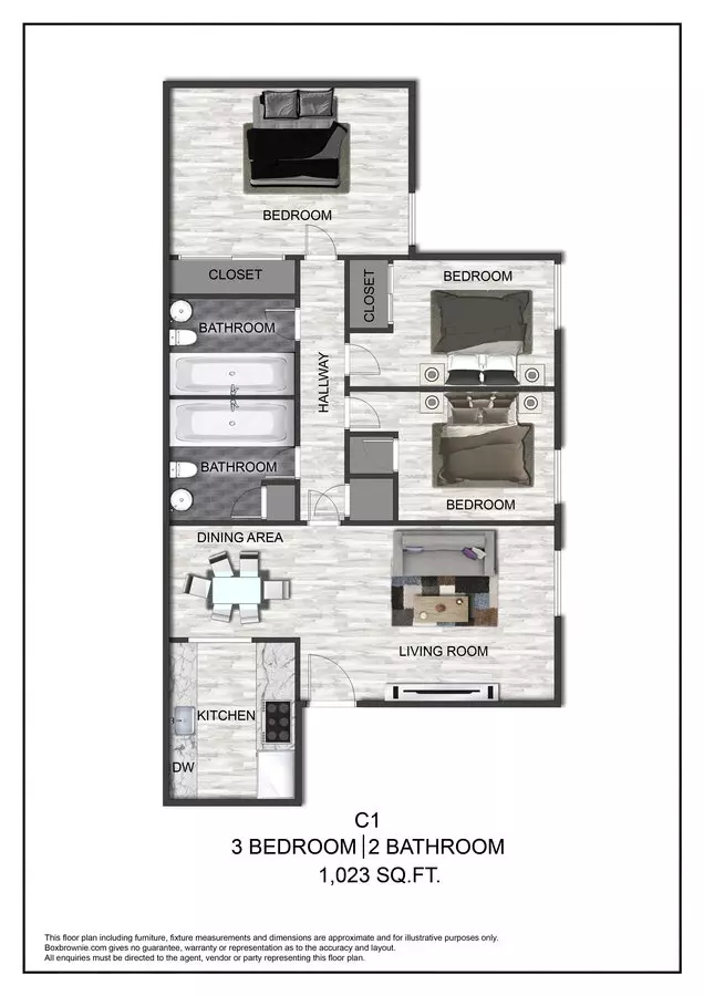 3 Beds • 2 Bath 291 floor plan