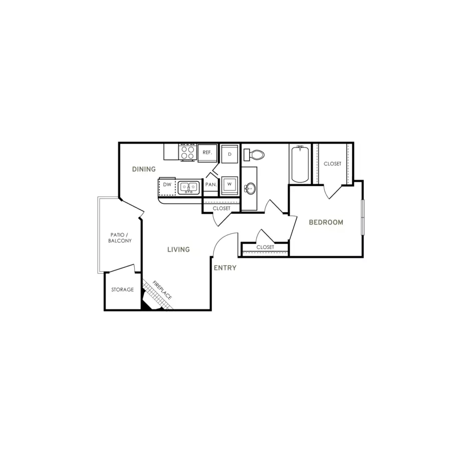 1 Bed • 1 Bath 1418 floor plan