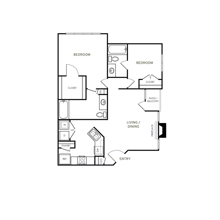 2 Beds • 2 Bath 2315 floor plan