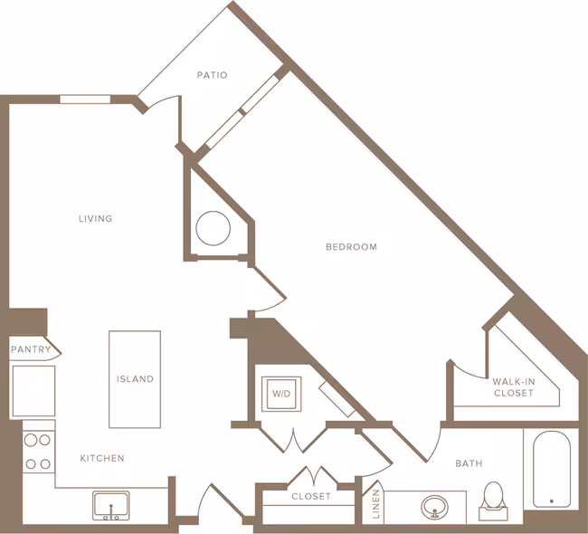1 Bed • 1 Bath 0434 floor plan
