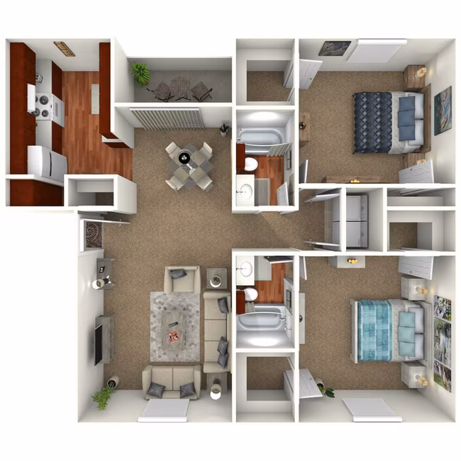 2 Beds • 1 Bath 103 floor plan
