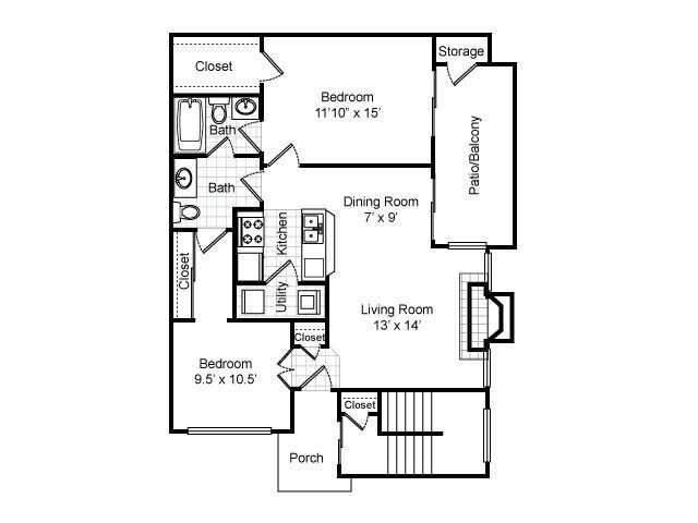 2/2 1306 floor plan
