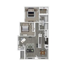 2 Beds • 1 Bath floor plan