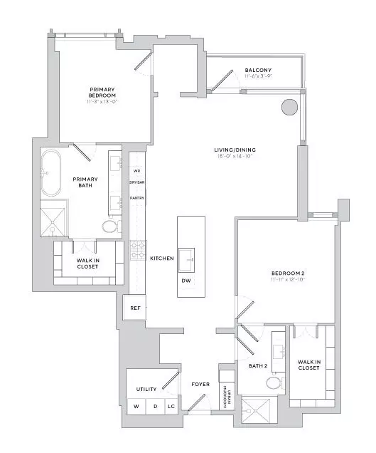 B3 (2x2) Maple Terrace-729 floor plan
