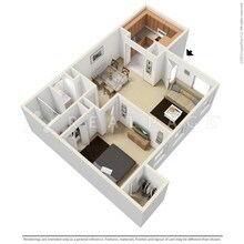 1 Bed • 1 Bath 2902 floor plan