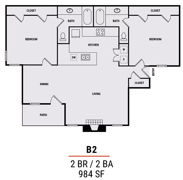 2 Beds • 1 Bath 1521 floor plan