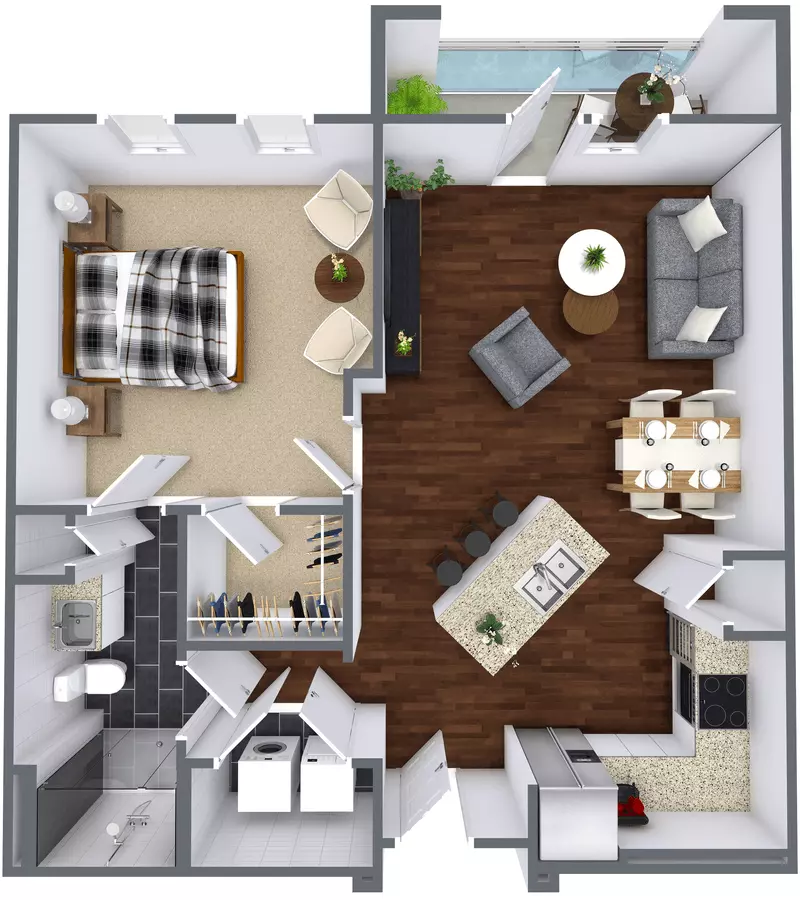 One Bedroom/One Bath 1317 floor plan