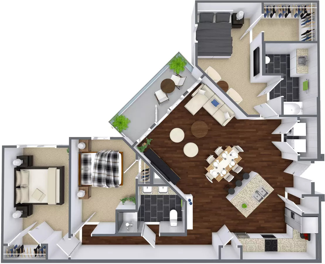 Three Bedrooms/Two Baths 4208 floor plan