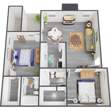 2 Beds • 2 Bath 0729 floor plan