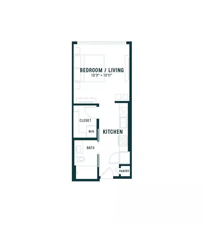 Studio • 1 Bath 431 floor plan