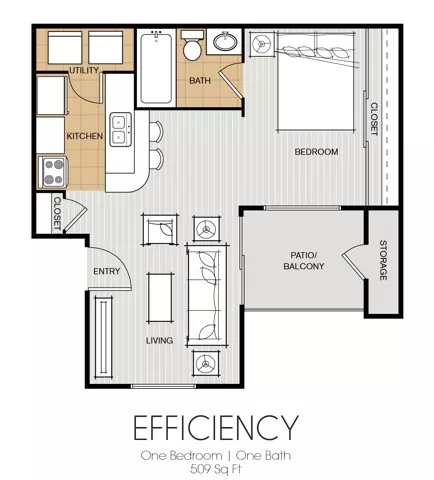Studio • 1 Bath 1H-133 floor plan