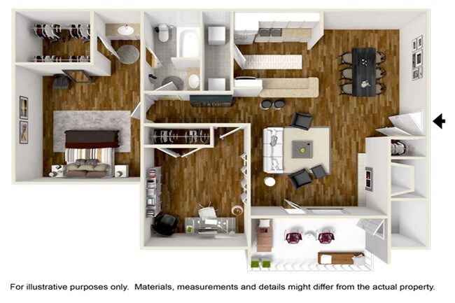 2 Beds • 1 Bath 1527 floor plan