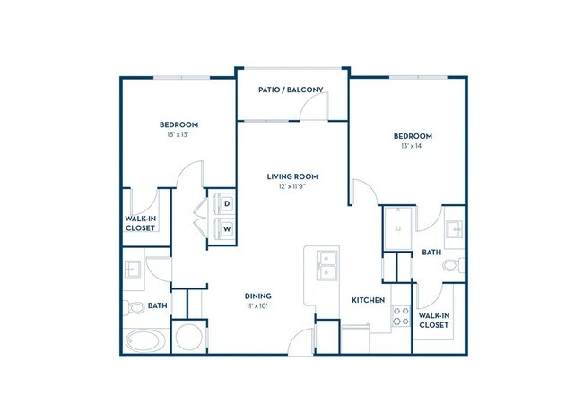 2 Beds • 2 Bath 4417 floor plan