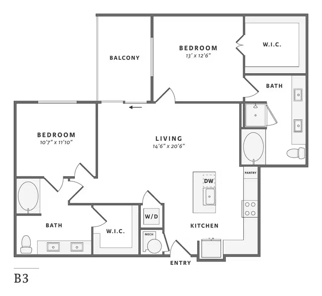B3.2 1-503 floor plan