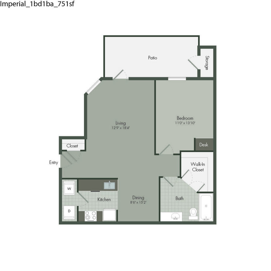 1BR/1BA 07201 floor plan