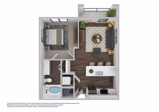 1 Bed • 1 Bath 0016 floor plan