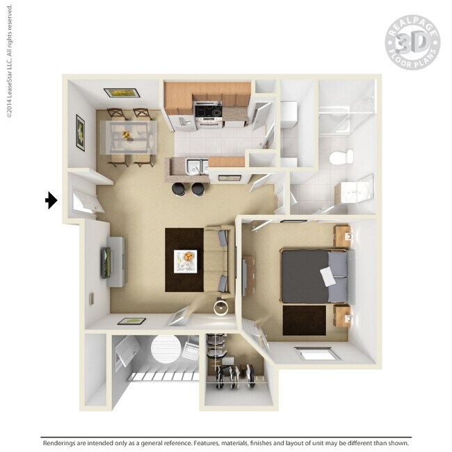 1 Bed • 1 Bath 531 floor plan