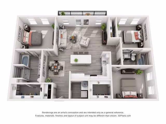 3 Beds • 2 Bath 10301 floor plan