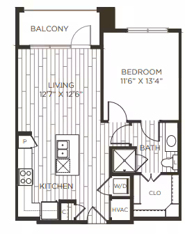 1 Bed • 1 Bath 313 floor plan