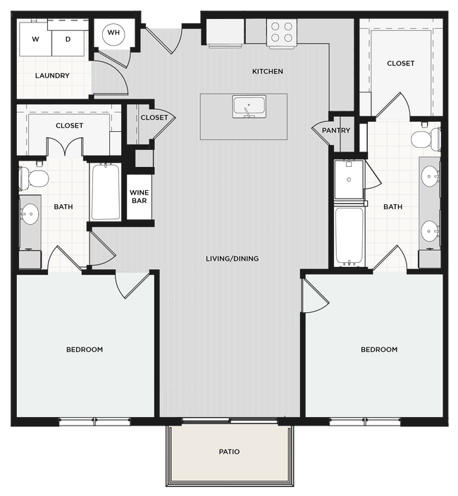 2 Beds • 2 Bath 313 floor plan