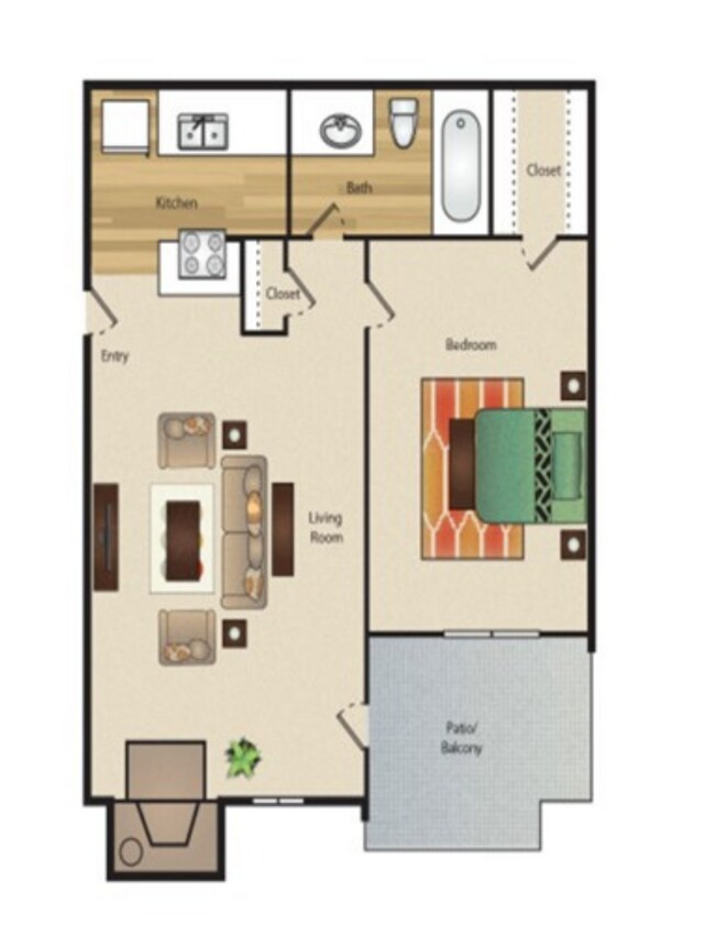 1 Bed • 1 Bath 119 floor plan