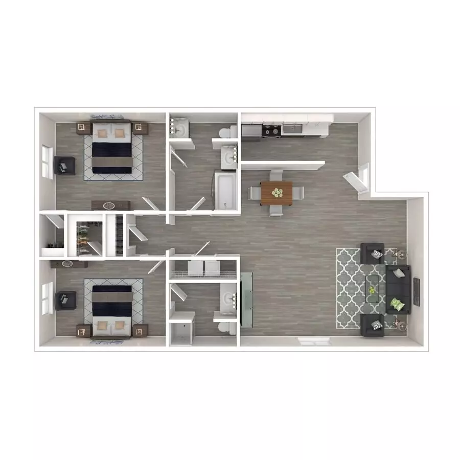 2 Beds • 2 Bath 366 floor plan