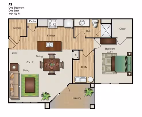 Unit 3102 7304 floor plan