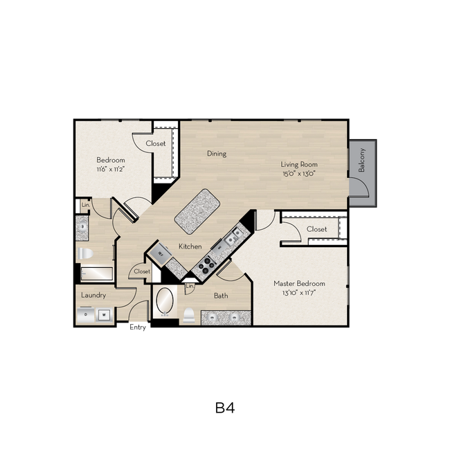 2 Beds • 2 Bath 257 floor plan