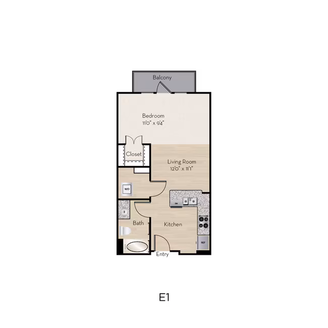 Studio • 1 Bath 279 floor plan