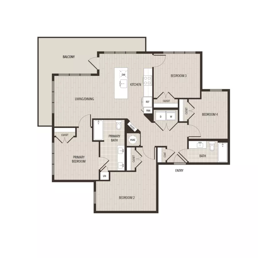 4 Beds • 2 Bath 2313 floor plan