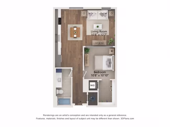 1 Bed • 1 Bath 1012 floor plan
