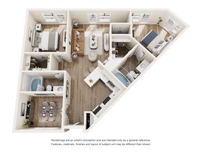 2 Beds • 2 Bath 2113 floor plan