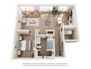 1 Bed • 1 Bath 1252 floor plan
