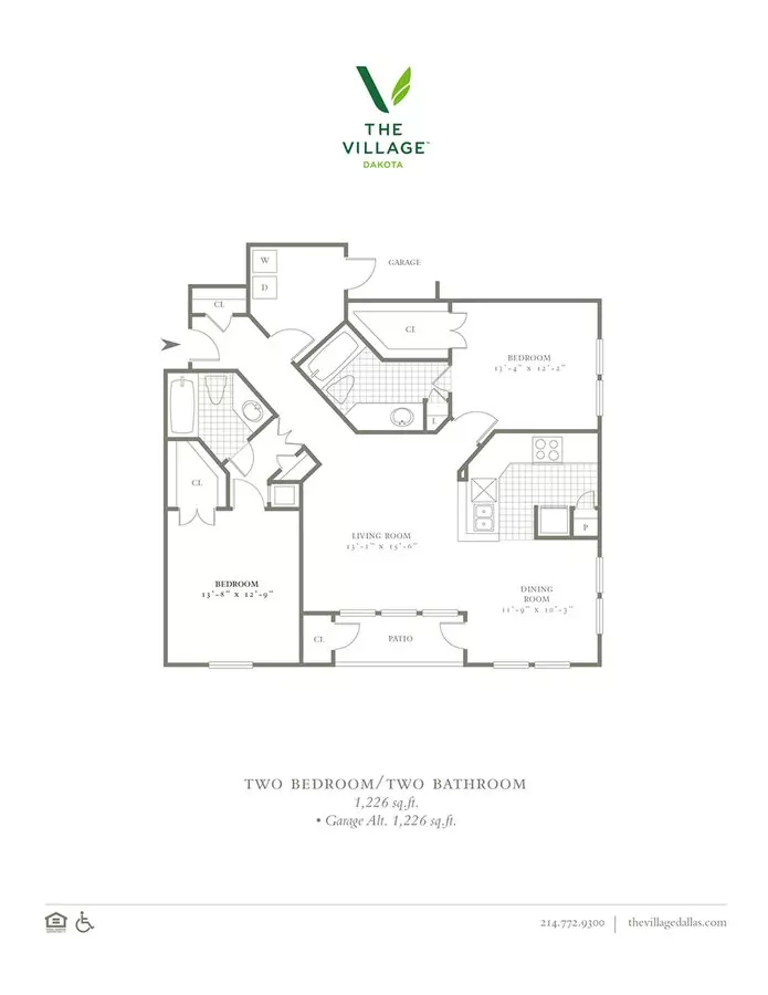 2 Beds • 2 Bath 00324 floor plan