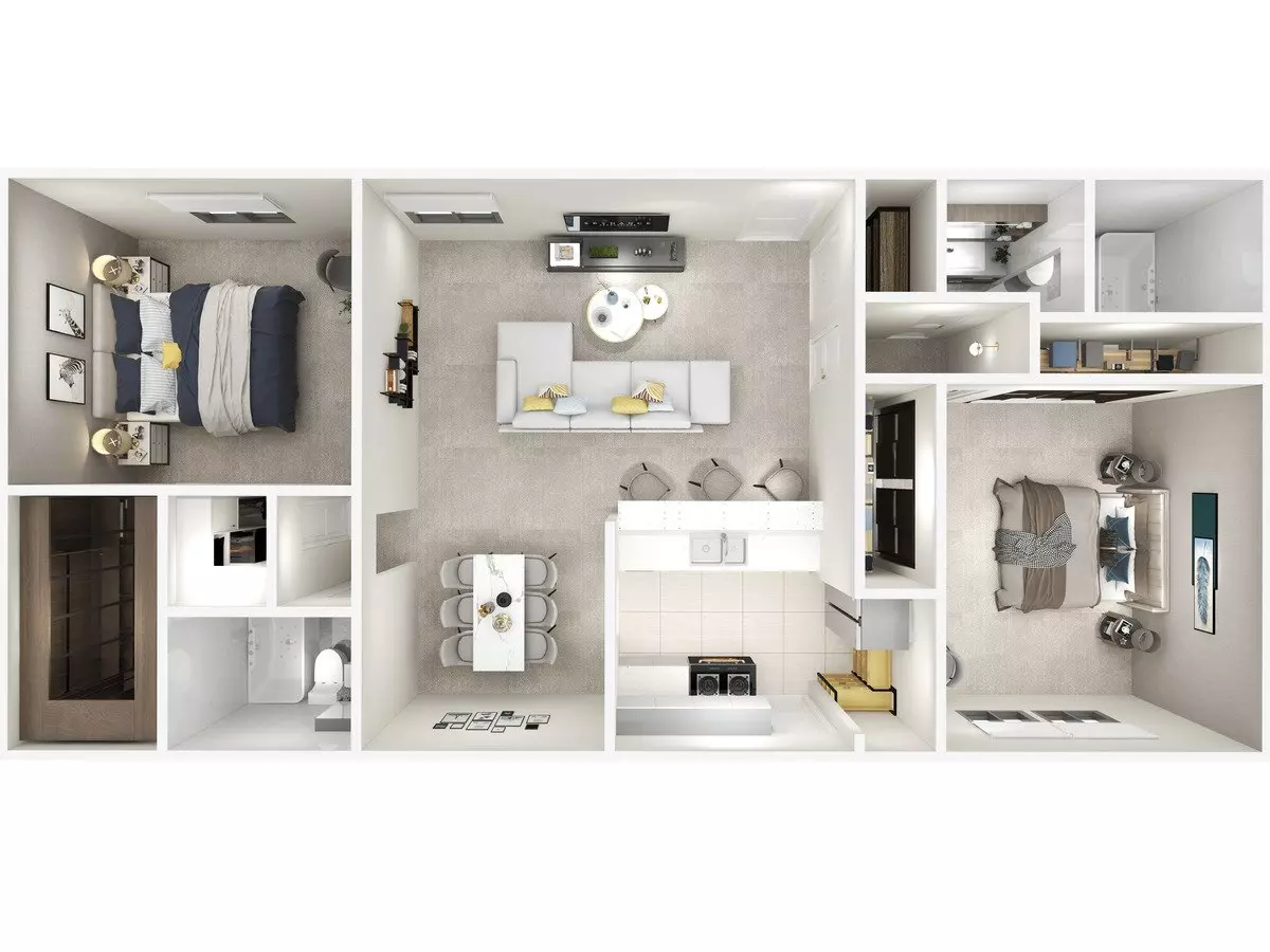 2 Beds • 2 Bath 112 floor plan