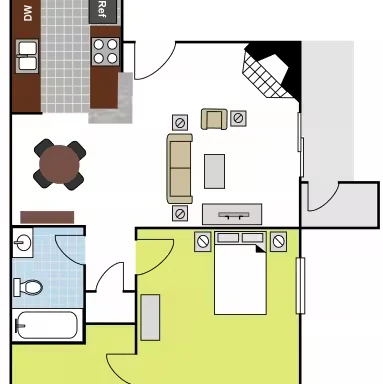 1x1 1004 floor plan