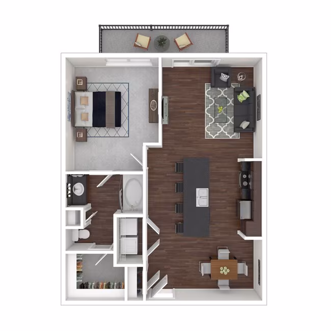 1 Bed • 1 Bath 1037 floor plan