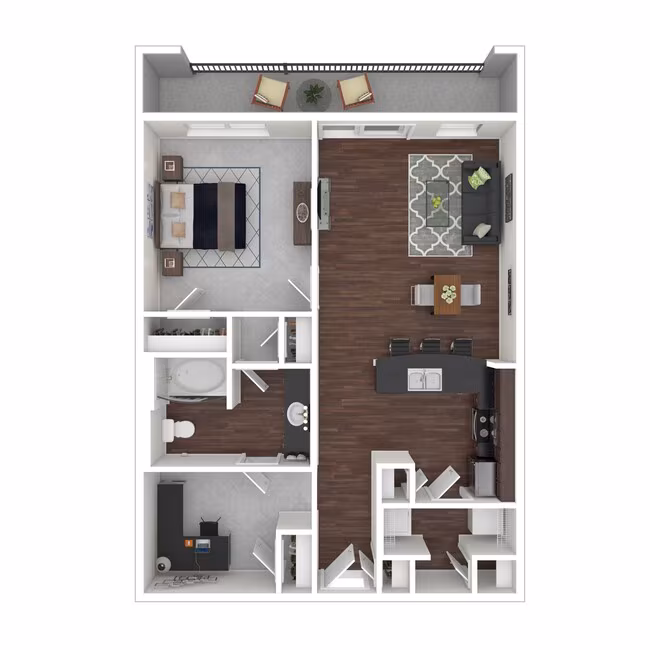 2 Beds • 2 Bath 2016 floor plan