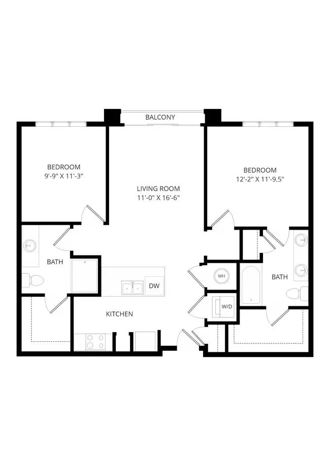 2 Beds • 2 Bath 447 floor plan