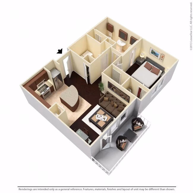 1 Bed • 1 Bath 04204 floor plan
