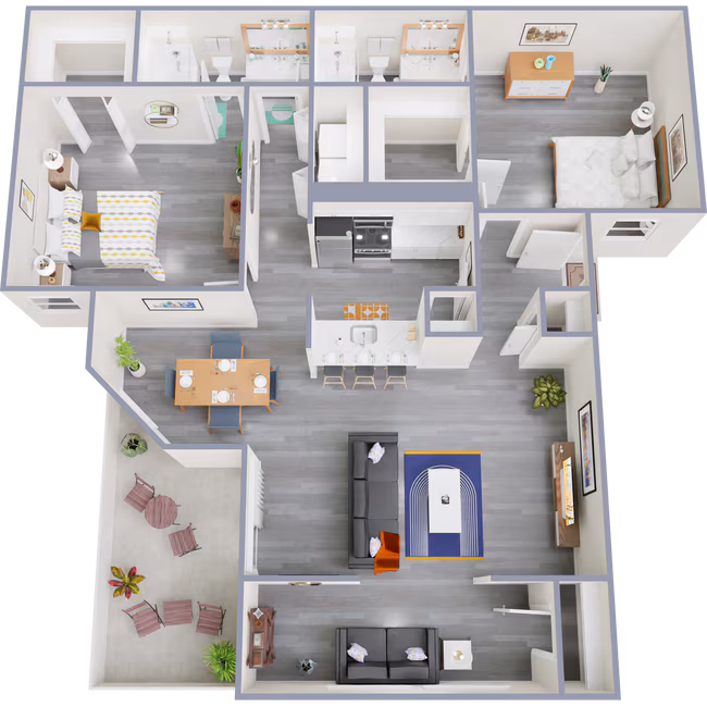 2 Beds • 2 Bath 1516 floor plan
