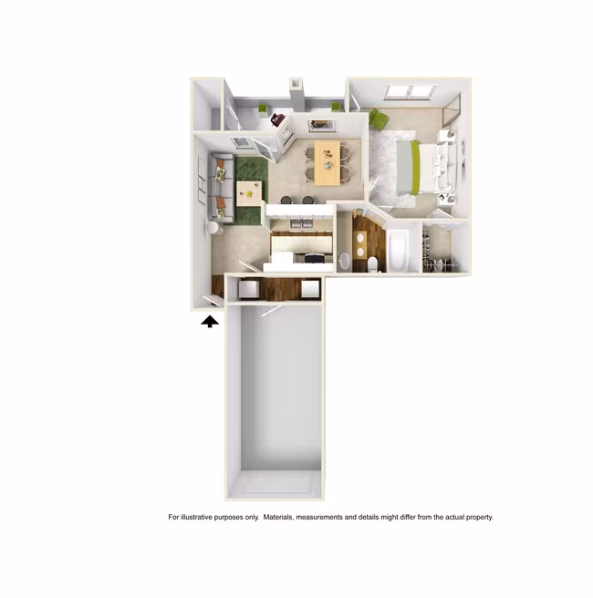 1 Bed • 1 Bath 2123 floor plan