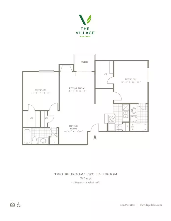 2 Beds • 2 Bath 2002 floor plan
