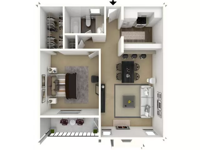 1 Bed • 1 Bath 208 floor plan